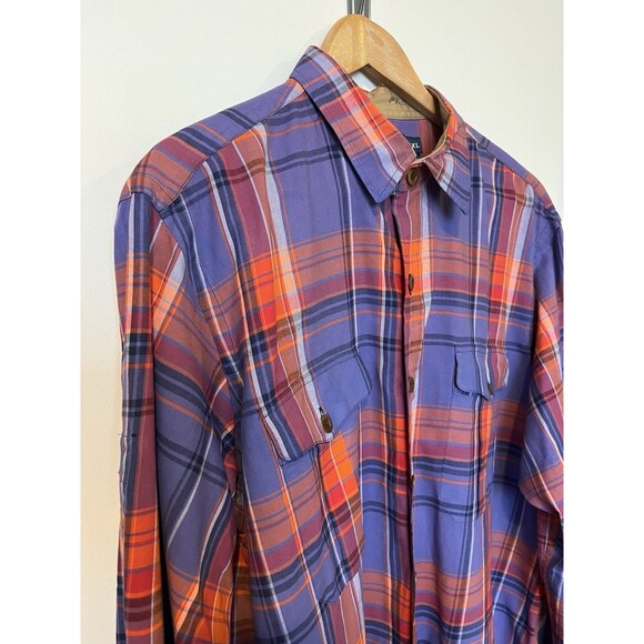 Vintage Polo Ralph Lauren Purple Orange Plaid Button Down Shirt Size XL - Picture 3 of 9